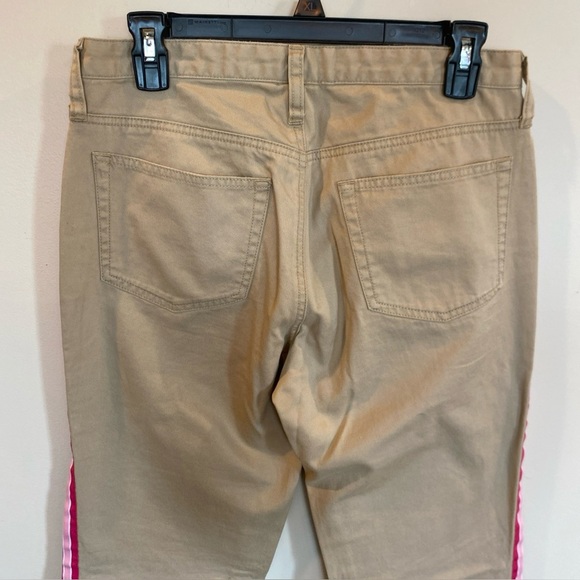 Hollister Khaki Pink Striped Pants Wide Leg Size 4 - Picture 4 of 6